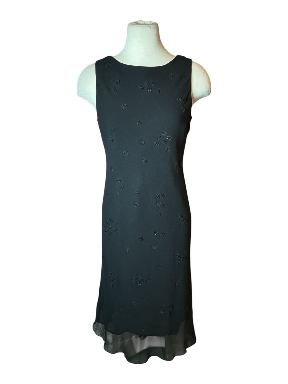 Vintage Y2K Positive Attitude Silk Beaded Midi Shift Dress
